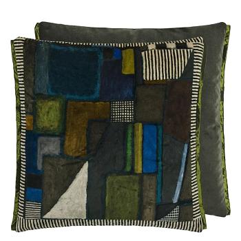 CCDG1579, Raku Patchwork Velvet, Chocolate, Designers Guild